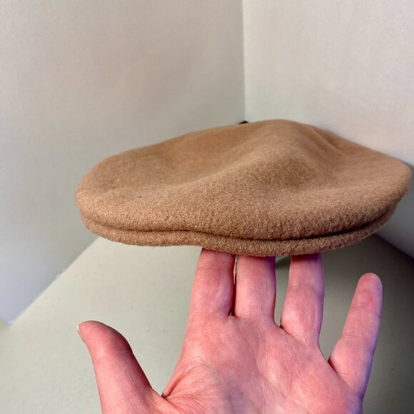KANGOL blue 100% Pure New Wool 504 Seamless Flat Cap Medium, Camel/LghtBrw - Picture 3 of 12